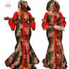 Vestidos africanos para mujer, diseño de moda, nuevo vestido de diseño de moda bazin africano, vestido largo con bufanda, ropa africana WY2347