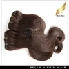 Klasa 8A Brazylijska fala ciała w kolorze ludzkich włosów Brown 4 Wavy Human Hair Weves Bella Hair Extensions7033465