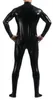 WholeAdult Noir Latex Brillant Col Roulé À Manches Longues Métallique Hommes Catsuit Femmes SkinTight Unitard Lycra Body Zentai Avec2925503