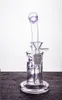 narghilè Purple Bong Fab Egg Bong in vetro Faberge Egg Recycler Beaker Bong Purple Thick Dab Rigs Water Pipe Glass 14mm Joint