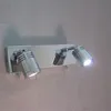 Topoch Lampada da parete moderna per lampade domestiche Hotel Retrofit 3W LED Finitura cromata Doppia illuminazione Luci da bagno regolabili rispettivamente in posizione