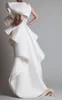 Super Fabulous Krikor Jabotian Luxe Ruffles Hoge Low Silk zoals Satijnen Avondjurken Rits Rits Back Court Train 2017 Custom Made Women Jurken