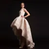 Krikor Jabotian Evening Gowns Hilo Ruffles Prom Dresses Crew Neckline Organza Flower Appliques Formal Dress Ball Gown Shape