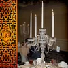 Big Chrome Restaurant Table Lamps Silver Grey Glass Candelabra liderou os castiça