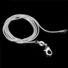 Top quality 925 sterling silver snake chain necklace 1MM 16-24inches fashion jewelry factory price free shipping