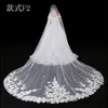 2019 Kathedralenschleier für Hochzeitskleid, Brautkleid, 3D-Blumen, weicher Tüll, Schnittkante, weißer Elfenbeintüll, eine Schicht mit Kamm, 3 Meter