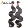 Bella Hair 8A Lace Frontal Closure With Hair Bundles Unprocessed Virgin Brazilian Extensions Natural Black Color Body Wave Human