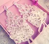 New Arrival Cheap In Stock Lace Appliques Beads Fingerless Wrist Length With Ribbon Bridal Gloves Wedding Accessories2419121