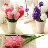 Silk Hyacinth Flower Artificial Solar Power Flowers for Wedding Decorations FakeLamp Bouquet Home Decor Party Decoration