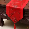 Cherry blossoms Extra Long Chinese Silk Table Runner Wedding Christmas Banquet Table Cloth Birthday Party Decoration Table Pad 300x33 cm