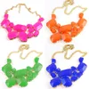 Colorful Statement Necklace New Chunky Chain Candy Resin Geometry Drop Pendants Golden Bib Necklace Jewelry for Women Gifts