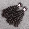 Bundle brésilien cheveux avec fermeture à lacet crépus bouclés tisse cheveux de vison Remy humain 3 pièces pas cher Extensions de cheveux 1p fermeture