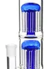 Hookahs 18 "Glass Bong Grace Water Pipe Double 8x Arm-Tree Dome Perc without Shot Hole Blue Send