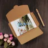 Kart Kapağı Tebrik Çanta Kartpostal Fotoğraf Kutusu Hediye Paketleme 10.5x16 + 0.5cm Kraft Kağıt Zarf Davetiye Mektubu Kırtasiye