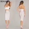 Groothandel- Naakt Simple Solid 2016 Nieuwe Rayon Gebreide Bandage Hoge Taille Sexy Dames Knielengte Pencil Rok