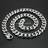 För make / fader gåvor 13mm 24 '' Mellanöstern män smycken rostfritt stål kubansk trottoarkant länk kedja halsband silver ton tung grossist