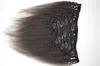 Cabelo humano indiano de alta qualidade Yaki Clipe reto em extensões de cabelo 7 pçs/conjunto 100g Clipe em extensões de cabelo humano para mulheres negras G-EASY