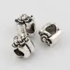 100pcs lega d'argento antico fiore grande foro distanziatore perline per gioielli che fanno collana braccialetto accessori fai da te 9x9x9.5mm
