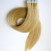 Tape 50g 20pcs nas extensões do cabelo cola de pele Trama 18 20 22 24inch # 60 / Platinum Blonde índio brasileiro Remy cabelo humano HARMONIA