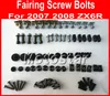 Ny professionell Motorcykel Fairing Screws Bolt Kit för Kawasaki 2007 2008 ZX6R 07 08 ZX 6R Svart eftermarknadsfeor Bultar skruvdelar