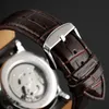 2021 Bästa Mens Automatic Watch Läder Mechanical Watches Men Militär Mekanisk Klocka