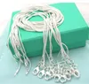10 st Partihandel Bredd 1,2 mm Längd 40-60cm DIY Snake Chain Charms Länk Halsband med hummerklastor för smycken