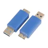 Blue USB 3.0 Type A Male to Micro B Male Plug Connector OTG Adapter
