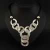 Nieuwe collectie zwart lederen ketting weven cirkel metalen draad chokers colares hangers kettingen verklaring vrouwen sieraden # 2929