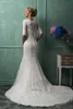 Gemma Lace 2019 Mermaid Wedding Dresses Sheer V Neck Ivory Illusion 1/2 Sleeve Vestidos De Noiva Plus Bridal Gown Amelia Sposa New