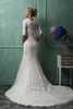 Gemma Lace 2019 Robes de mariée sirène transparente V Col Ivory Illusion 12 Sleeve Vestidos de Noiva Plus Bridal Robe Amelia Sposa New7661911