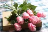 46cm Lengte Kunstmatige Rose Zijde Craft Bloemen Real Touch Rose Flowers for Christmas Wedding Decoration Supplies 6 Color Free Shipping