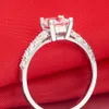 FG 프린세스 컷 1.5 NSCD 시뮬레이션 프린세스 컷 다이아몬드 여성용 약속 반지 제안 반지