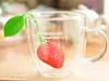 100pcs / lot fedex dhl Gratis frakt Silikon Strawberry Design Loose Tea Leaf Strainer Herbal Spice Infuser Filterverktyg