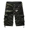 Mäns lös passform Casual Army Green Camouflage Militär last Knälängdshorts utan bälte vårens sommarshorts