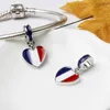 20 pcs Drop Shipping Argent Plaqué Pays Drapeau Émail Pendentif Perles Fit Pandora Serpent Chaîne Européenne Bracelet Bracelet Femmes Enfants Cadeau