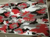 Rood Wit Zwart Camouflage Sticker Wrap met Air Release Tiger Arctic Camo Film voor Auto Wrap Graphics Design 1.52 x 10m / 20m / 30m / roll