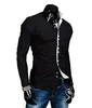 Acesso Collar Moda Duplo de 2016 New Men AutumnSpring Hit Cor Praça Lazer Buckle Manga comprida camisas A8692