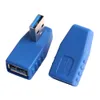 Universel USB 3.0 Type A mâle à femelle gauche + droite prise 90 degrés haut + bas Angle connecteur adaptateur coupleur haute qualité bleu