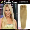 Brasilianska Malaysiska Indiska Peruanska Human Hair Weft Hårförlängningar 100g / P Gratis Frakt 4st / Pot Bella Hair
