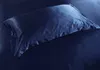 Wholesale-Dark Blue Beddingセットシルクサテンスーパーキングサイズクイーンダブルフィットベッドシーツ布団カバーキルトベッドスプレッドDOONA BEDSHEET 5PCS
