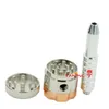 12pcs/lot BULLET ROTATING PIPE style tobacco grinder metal herb grinder Smoking Pipe+grinders [SKU:S018]