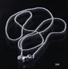 50pcs/lot Solid 925 Silver Plated Jewelry Necklace Link Balls Chain With Lobster Clasp Fit Charm Pendants SH6