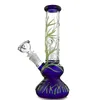 Soberania Glow in the Tubo Reto escuro Bong Bong taça de vidro 6-Braços Árvore Perc Oil Dab Rigs UV Dabber da tubulação de água Downstem bacia