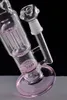 Cor de vidro de vidro bong fumar cachimbos petrolíferos catcher de gelo bongs dois função bubbler lata para plataforma de tabaco e dab