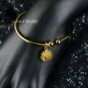 Bracciale rigido da ragazza in oro giallo 18 carati con gioielli regalo G121 45 mm x 55 mm