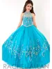 RACHEL ALLAN Конкурсные платья для девочек Прозрачный тюль с высоким воротом Синие стразы и хрустальные бусины Блестящее бальное платье Длинные платья с цветочным узором для девочек HY00732