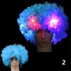 Colorful LED Big Hair Clown Cosplay Wavy LED Hair Wig Party props Funny Fans Circus Carnival Glow Christmas gift ouc2145