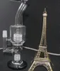 two function double tyre black color glass bongs water new percolator with titanium nail and glass bowl dome joint 14.4mm