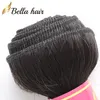 Bella Hair 8a الدانتيل الإغلاق الأمامي مع حزم الشعر ببرازيلي غير مجهزة تمديدات برازيلية طبيعية اللون الأسود