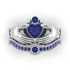 Victoria Wieck Claddagh الدائري الفاخرة مجوهرات 10kt whiteblack الذهب شغل تشيكوسلوفاكيا الماس المرأة الزفاف الاشتباك خاتم الزفاف مجموعة هدية الحجم 5-10